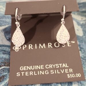 PRIMROSE Genuine Crystal Sterling Silver earrings New w/o tags